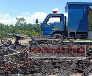 Bengkel di Kuala Batee Dilalap Api, Satu Unit Sepmor Hangus Terbakar
