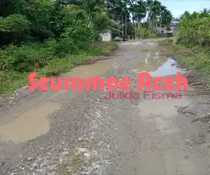 Jalan Menuju Balai BP3K Abdya Kini Kondisinya Rusak Parah
