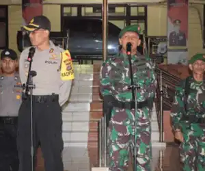 Kapolres dan Dandim Nagan Raya Pimpin Apel Patroli Malam Tahun Baru