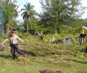 Bekas Mapolsek Samatiga Dijadikan Kawasan Hijau