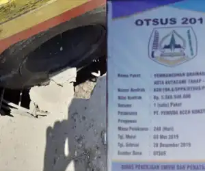 Baru Dibangun, Drainase Kota Kutacane Jebol Dilindas Truk