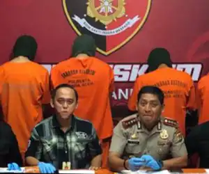 Empat Penjual Batu Delima Palsu, Ditangkap Polresta Banda Aceh