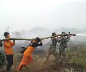 152 Personel Gabungan Padamkan Kebakaran Lahan di Nagan Raya