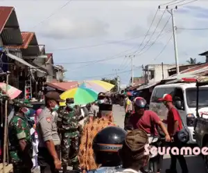 TNI-Polri dan Puskesmas Ujong Fatihah Nagan Raya Sosialisasi Sosial Distancing