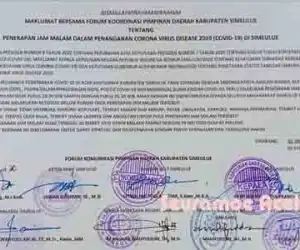 Forkopimda Simeulue tetapkan Jam Malam Dalam Penanganan Covid 19