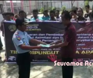 Ditengah Pandemi COVID-19, 52 Napi Lapas II-B Meulaboh Dapat Asimilasi