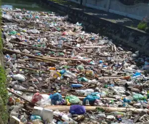Jorok! Sampah Menumpuk di Saluran Air Desa Suak Bilie Nagan Raya.