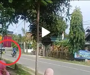 Beredar Video Seorang Pengendara Menabrak Personil Lantas Polres Abdya