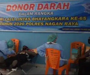 Sambut HUT Lalu Lintas ke-65, Polres Nagan Raya Gelar Donor Darah