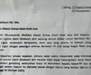 Aliansi Ormas Islam Aceh Jaya Desak Kasus “Dokter Mesum” Diproses