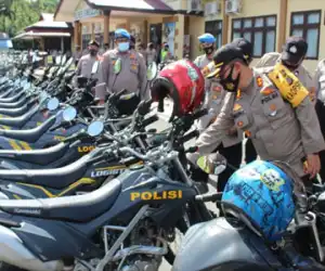 Kapolres Simeulue Cek Kenderaan Dinas dan Kesiapan Personil