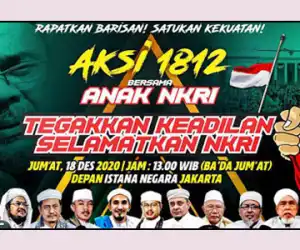 Besok, Aksi Damai 1812 Digelar Didepan Istana Jakarta