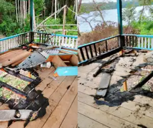 Mushalla di Lokasi Wisata Laot Bhee Aceh Jaya di Bakar OTK