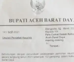 Begini Syarat Jika Ingin Menjadi Pj Keuchik di Abdya