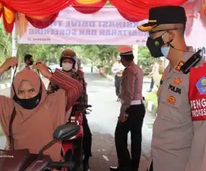Satlantas Polres Nagan Raya Gelar Vaksinasi "Drive Thru"
