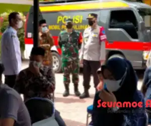 Dandim Aceh Jaya dan Kapolres Tinjau Kegiatan Vaksinasi Massal