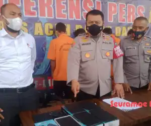 Polres Abdya Amankan Seorang Penadah dan Tiga Pencuri Tablet Sekolah