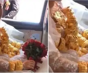 Pakai Mas Kawin 60 Kg, Pengantin Wanita Sulit Bergerak