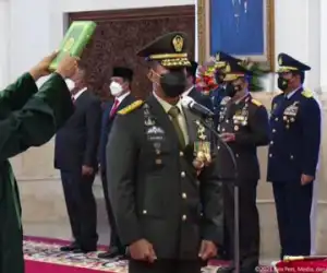 Detik-detik Pelantikan Jenderal Andika Perkasa Sebagai Panglima TNI