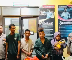 Ibu Muda Berbayi bersama Tiga Pria Mabuk Diamankan Polisi