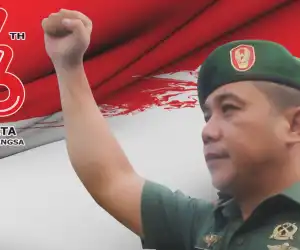Dandim Himbau Masyarakat Kibarkan Bendera Merah Putih