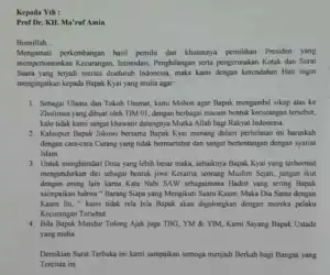Ma’ruf Amin di Minta Mundur, Ini Isi Lengkap Surat Terbuka MUI Sorong