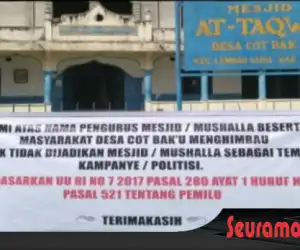 Warga Abdya Serukan Tempat Ibadah Jangan Dijadikan Objek Kampaye