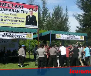 Antisipasi Adanya Gangguan, Polres Abdya Gelar Simulasi Pengamanan TPS