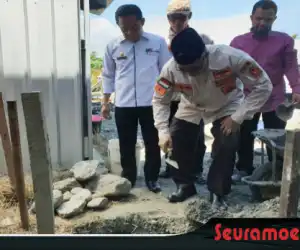 Ramli MS Letak Batu Pertama Pembangunan Balei Sumeubeut Di Palu