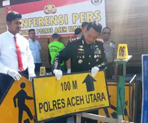 Pelaku Pencurian Rambu Lalu Lintas di Bekuk