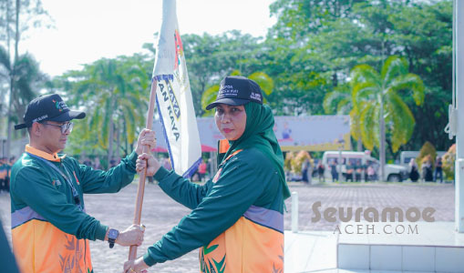 Pj Bupati Lepas Kontingen Atlet Nagan Raya ke Popda Aceh