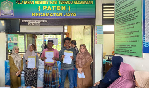 Bantu Warga, DPMPTSP Aceh Jaya Hadirkan Kegiatan Layanan Perizinan Keliling