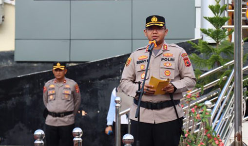 Kapolres Nagan Raya Pimpin Apel Kesiapan Pengamanan Hari Buruh